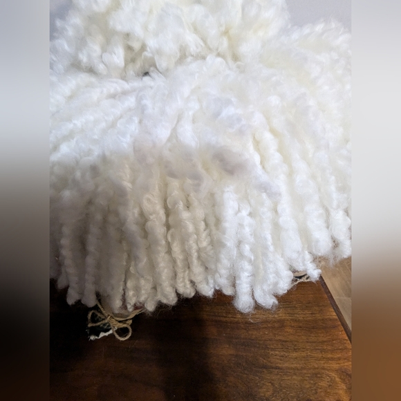 Festive Patchwork Santa Throw  Star Pillow. Patchwork. Rustic Decor. EUC. 18". - Picture 11 of 13